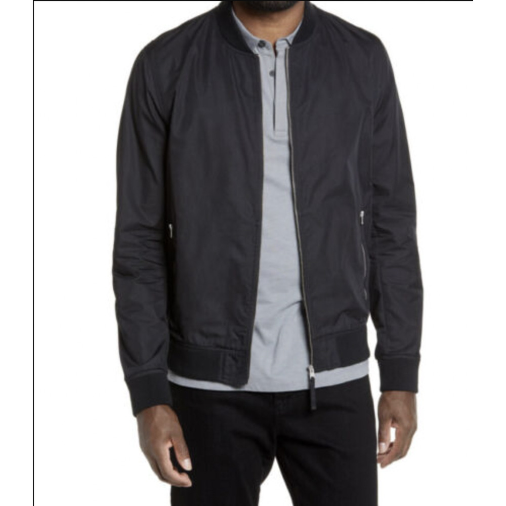 Allsaints Mens Udan Bomber Jacket Medium Black NWT
